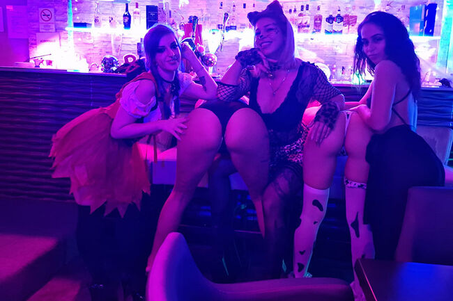 Our striptease dancers in playful costumes